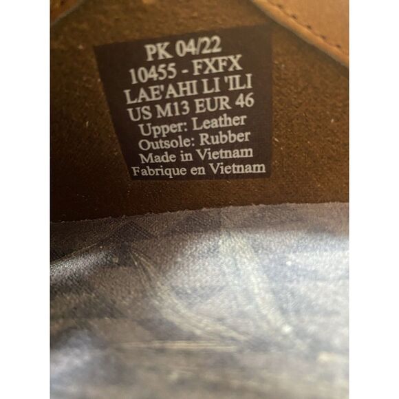 OluKai Lae'ahi Li'ili Sneakers Mens Size 13 Brown Full Grain Leather Shoes - Picture 8 of 9